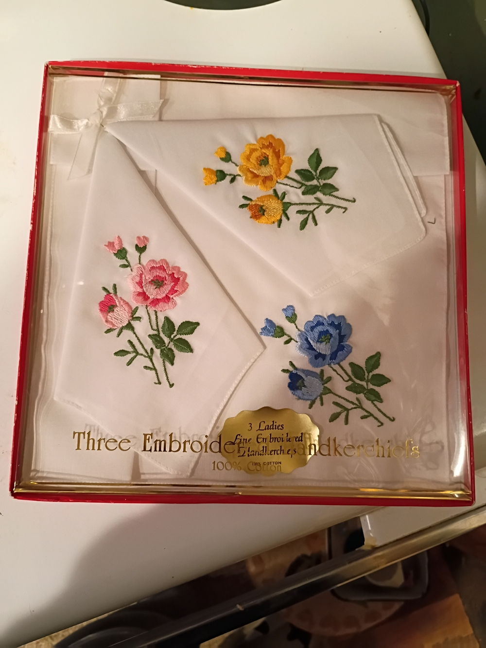 Embroidered Floral Ladies Handkerchiefs